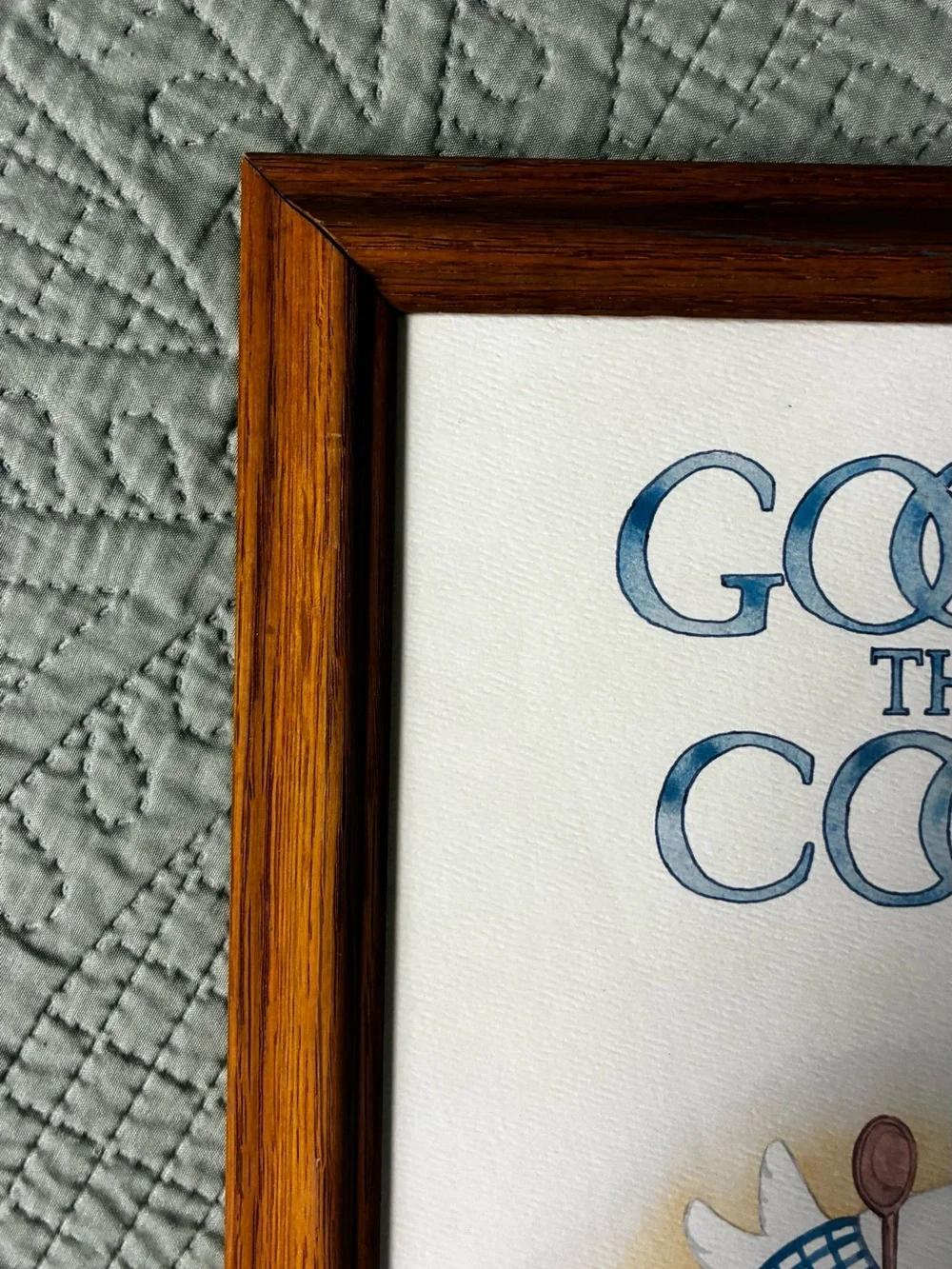 Vintage Goose The Cook Framed Wall Art - White Goose Illustration